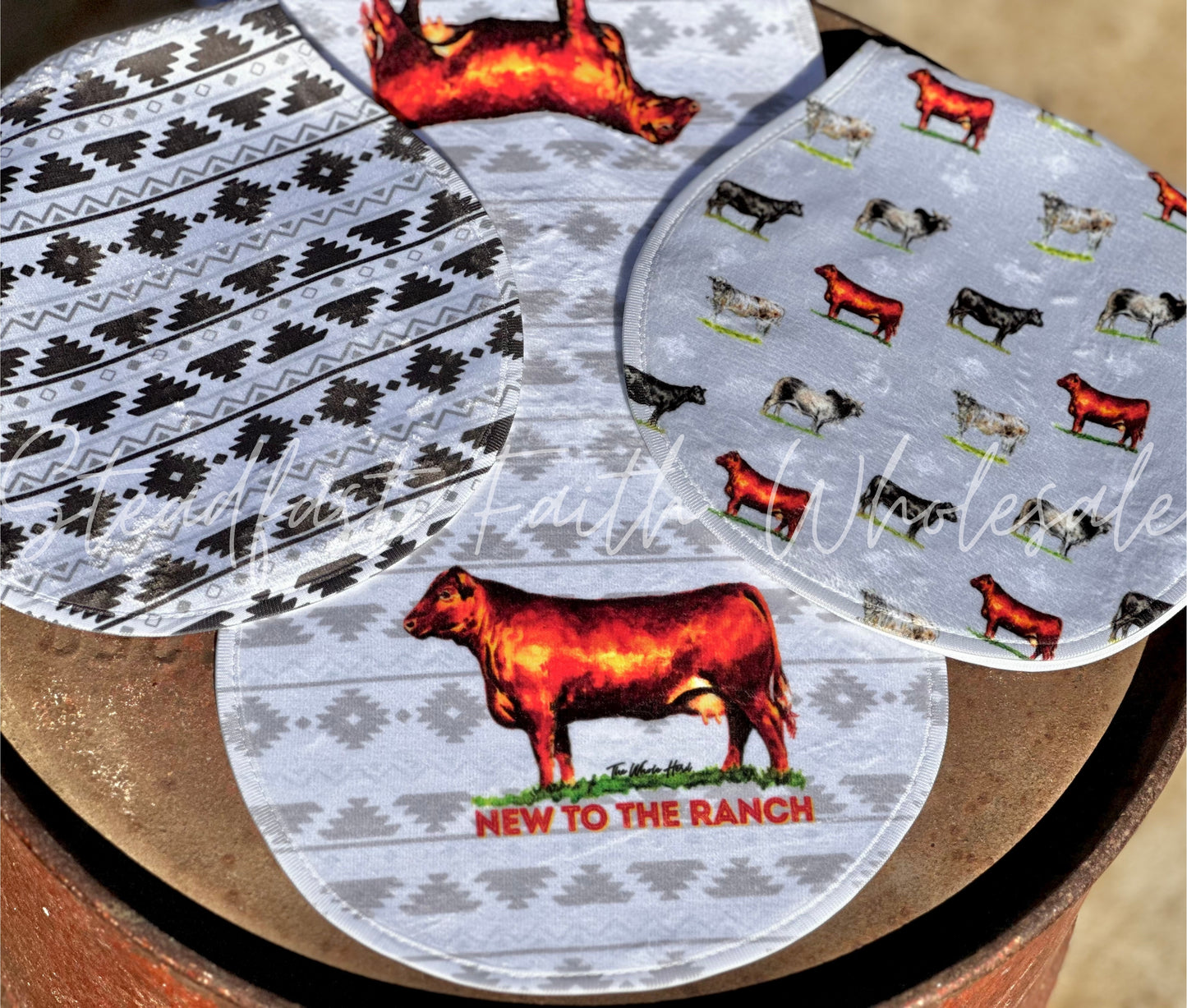 New To The Ranch Burp Rag Set
