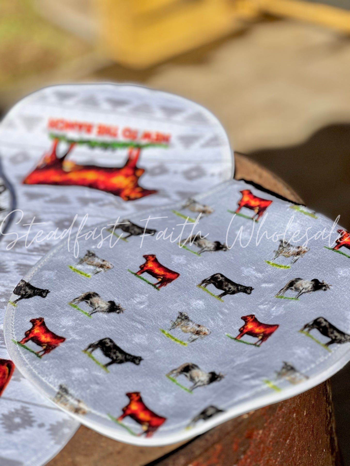 New To The Ranch Burp Rag Set