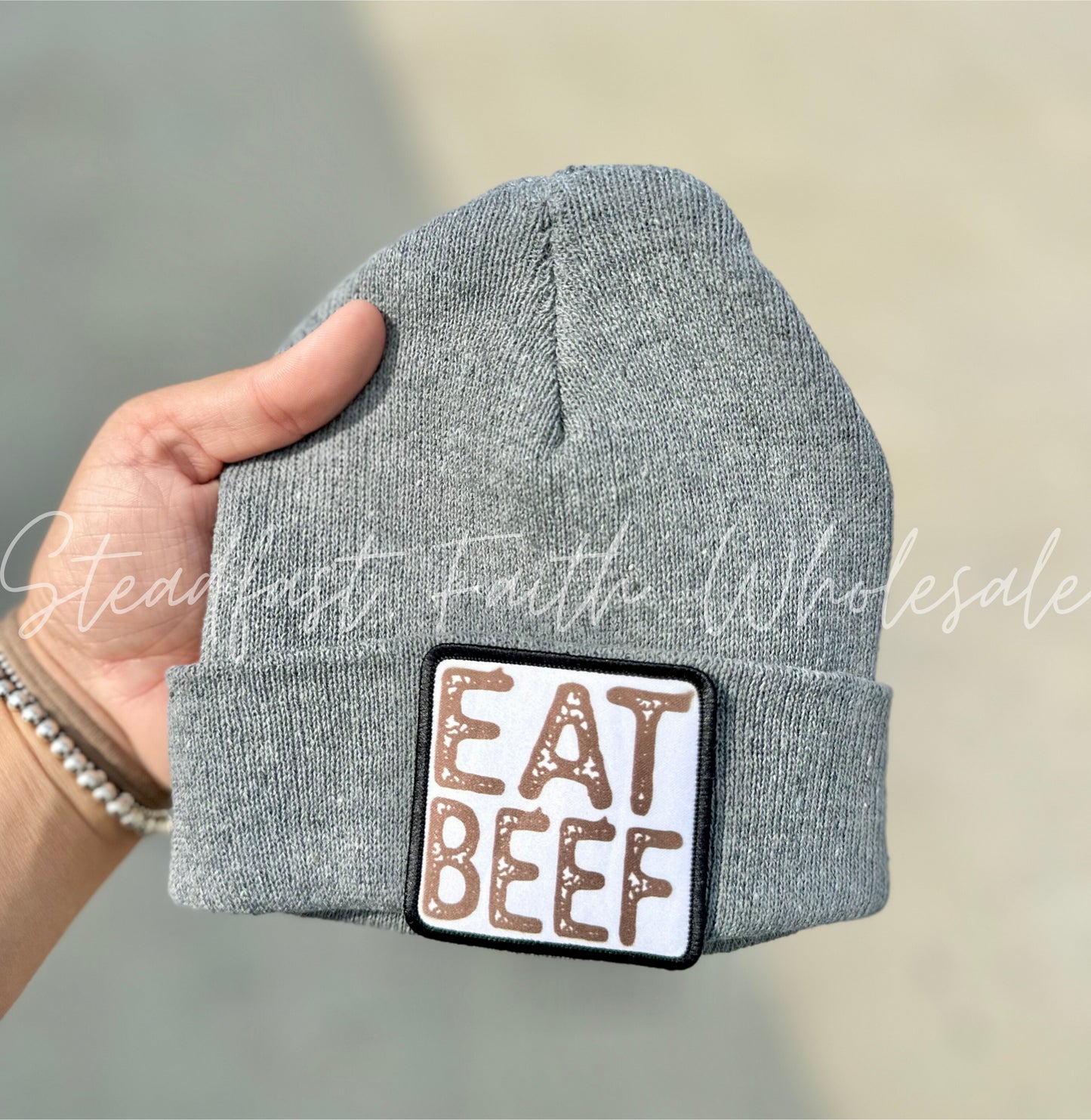 Eat Beef Patch Beanie