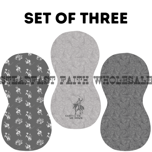 Can't Tie Me Down Burp Rag Set