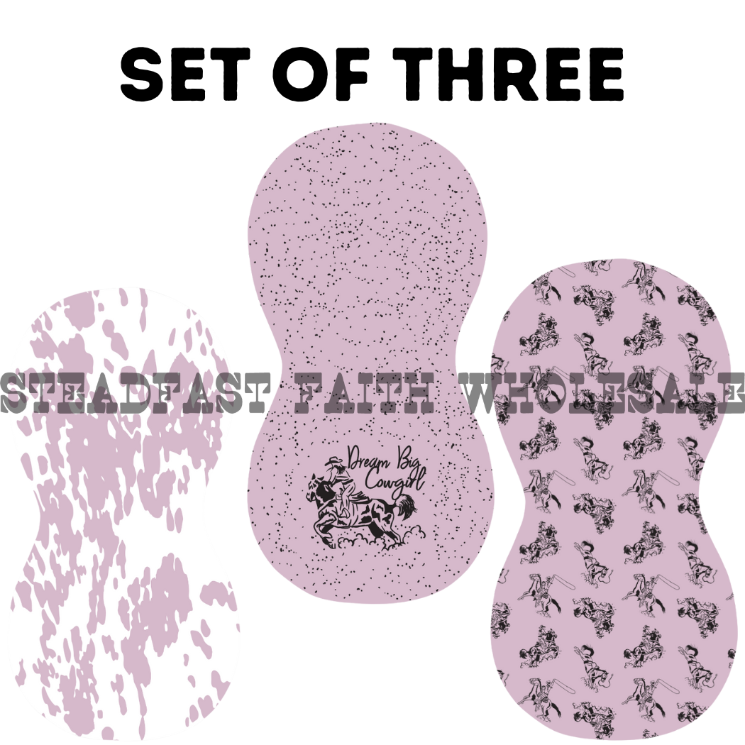 Dream Big Cowgirl Burp Rag Set