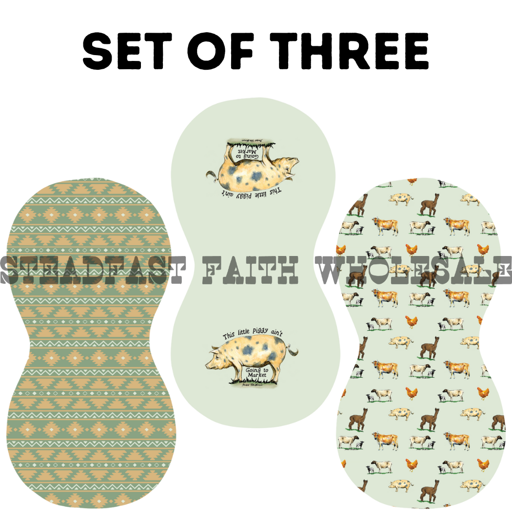 Barnyard Burp Rag Set