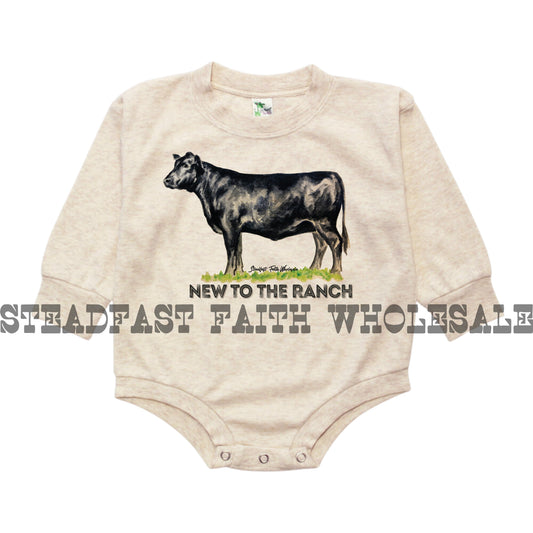 New To The Ranch Bubble Romper - Black Angus