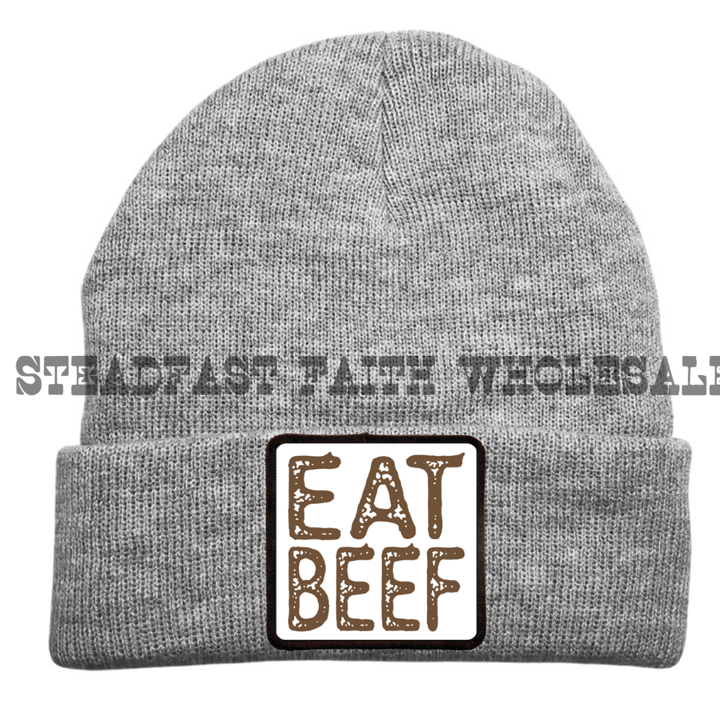 Eat Beef Patch Beanie