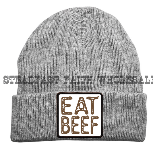 Eat Beef Patch Beanie