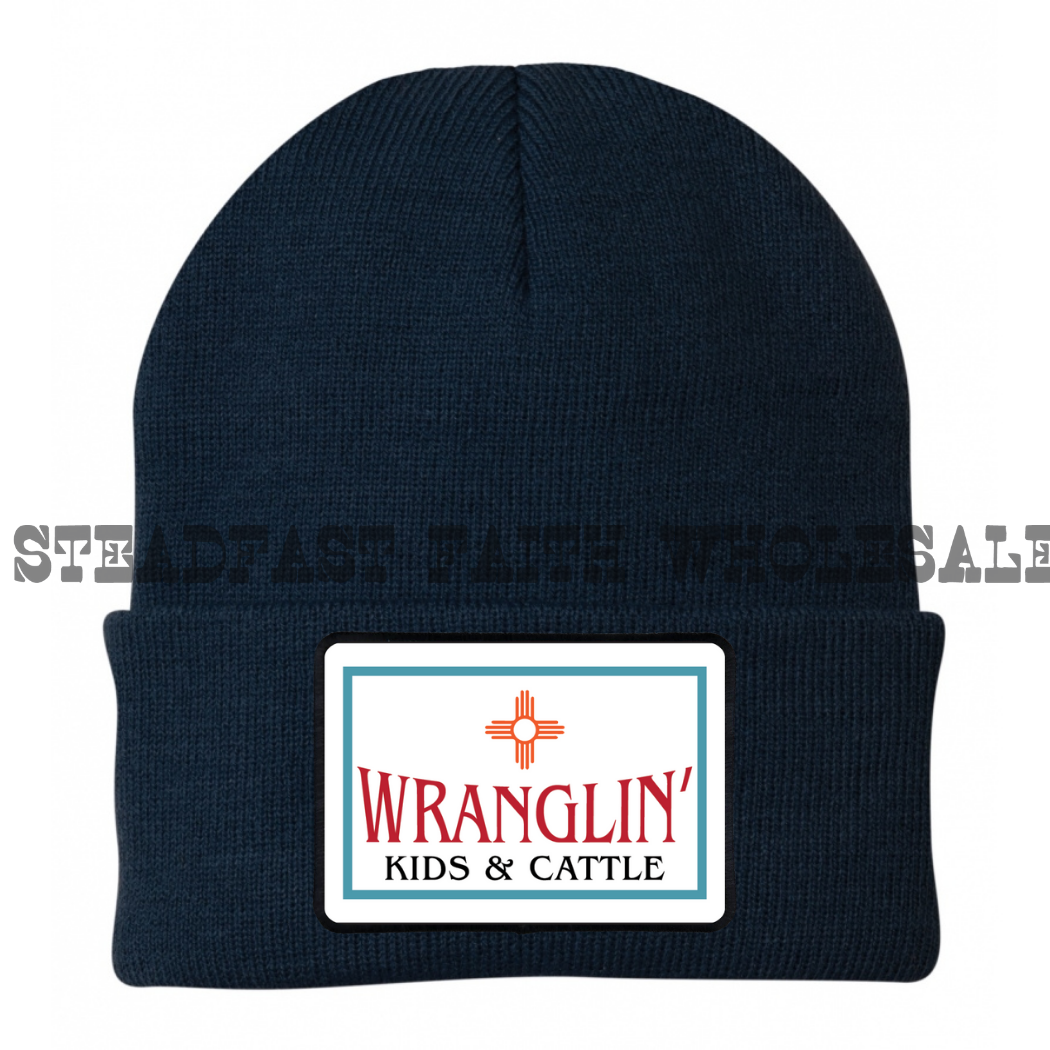Wranglin' Cows & Cowgirls Patch Beanie