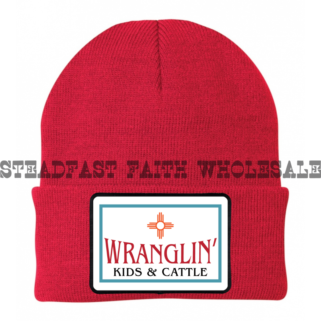 Wranglin' Cows & Cowgirls Patch Beanie