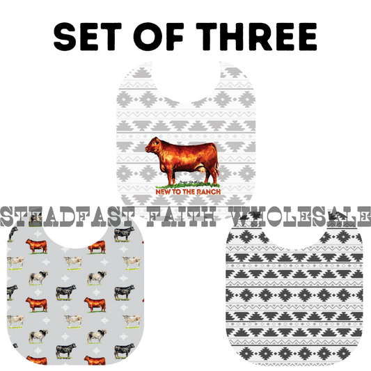 New To The Ranch Bib Set