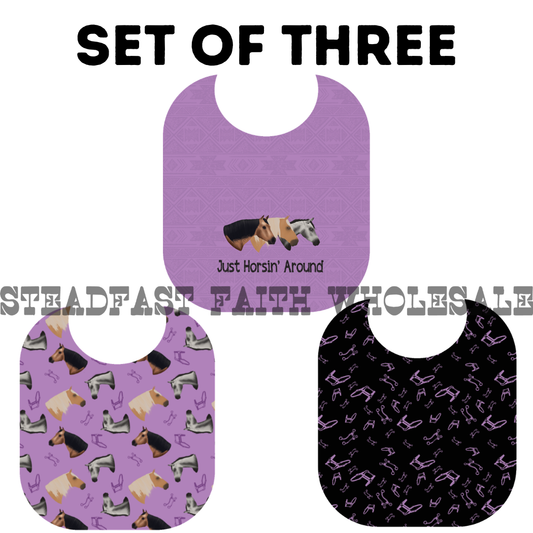 Just Horsin' Around Bib Set