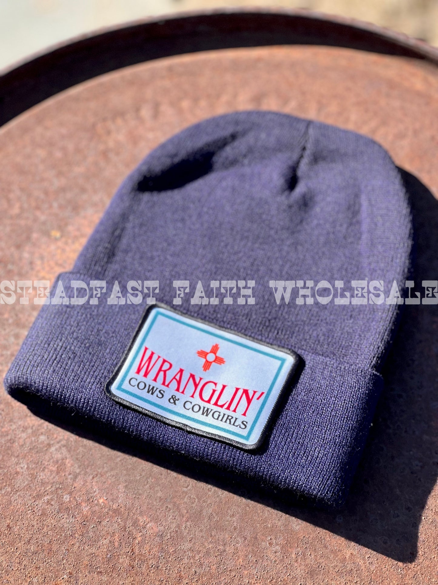 Wranglin' Cows & Cowgirls Patch Beanie