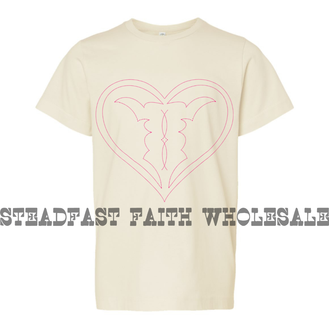 Hot Pink Western Stitch Heart