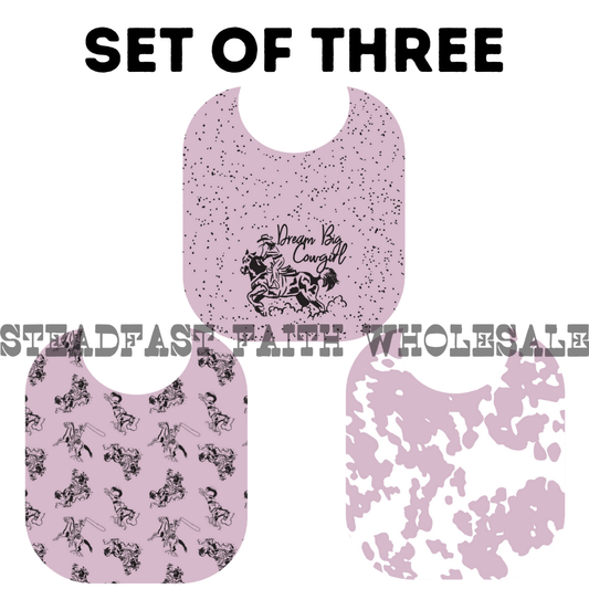 Dream Big Cowgirl Bib Set